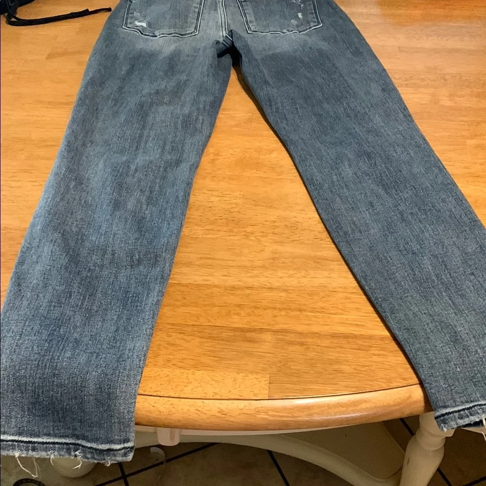 Judy Blue Straight Leg Blue Jeans with Vintage Distressing